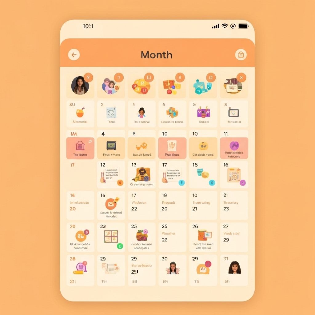 Calendar view of activities